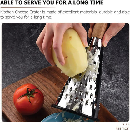 Stainless Steel 3-Sided Grater with Wooden Handle (2118) by Limon