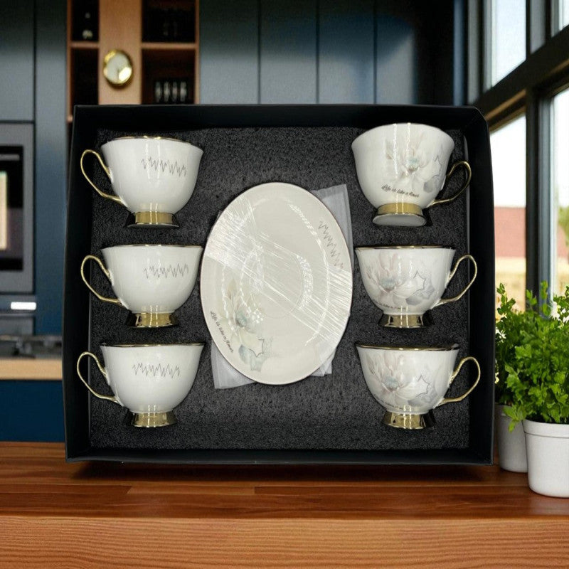 Imperial Elegance Cup & Saucer Set – 12 Pcs | Premium Porcelain Tea & Coffee Serveware