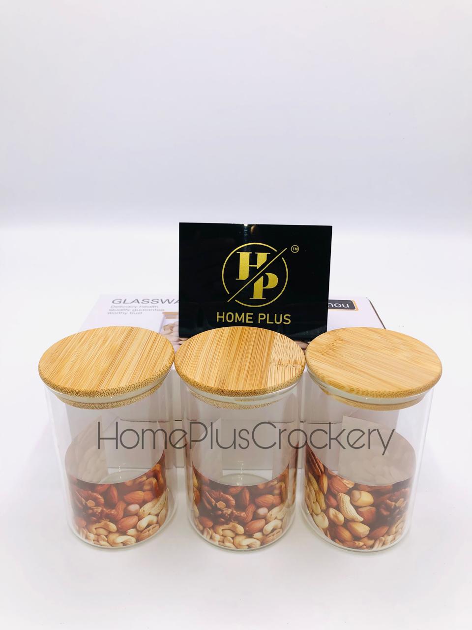 3-Pcs Glass Jar Set 270ml