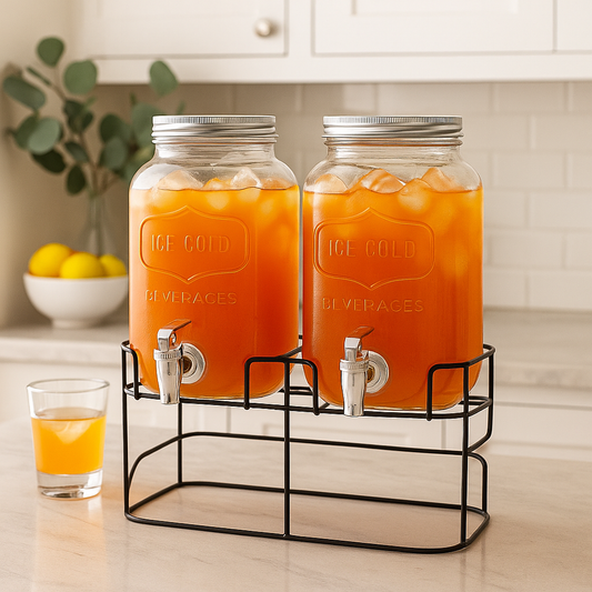 Double Glass Water Dispenser with Metal Stand – 8 Ltr