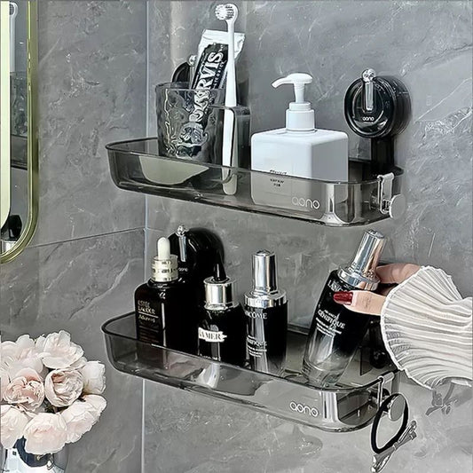 AONO Premium Bathroom Storage Rack – Suction Cup, No-Drill