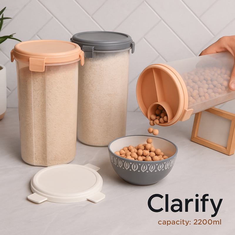 Kitchen Storage Jar – Airtight Food Container with Modern Design (Each)