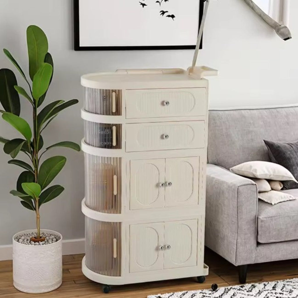 Living Room Bedroom Baby Cupboard Plastic Wardrobe Kitchen Folding Cupboard Organizer with Wheels