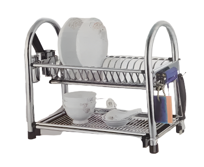 Plate Rack Stainless Steel Double Layer