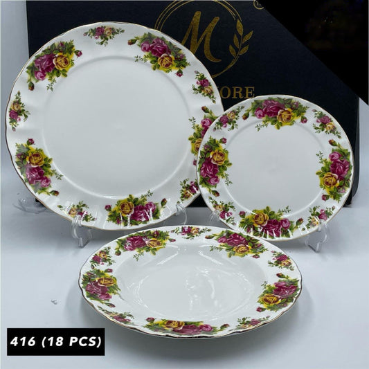 Royal Albart 18 Pcs Dinner Set | Premium Ceramic Tableware for Elegant Dining