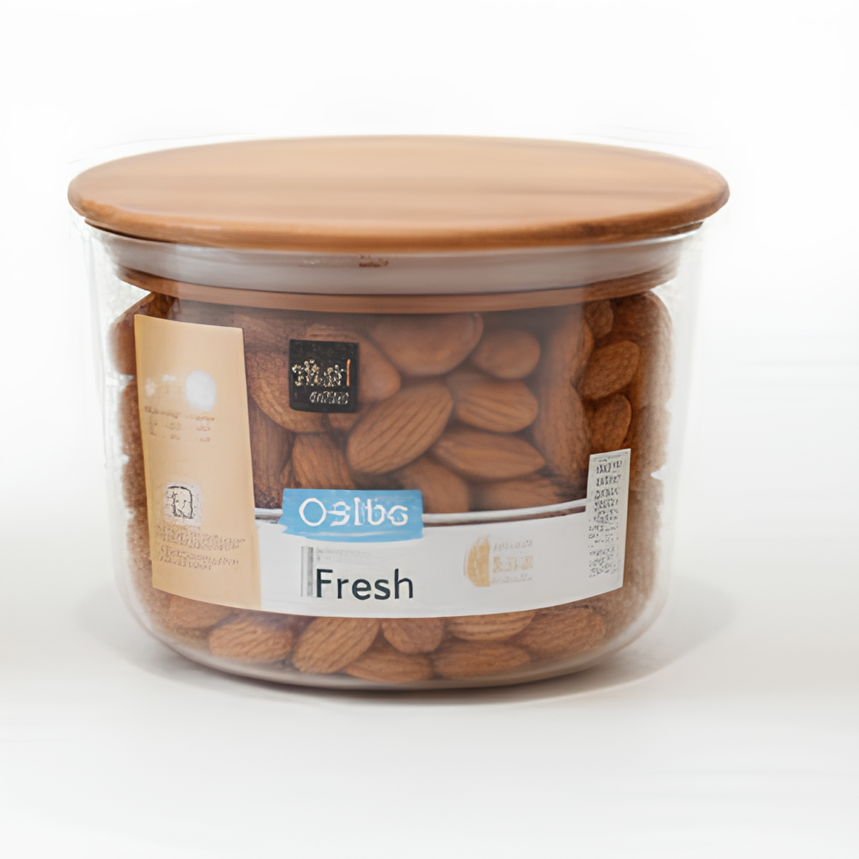 LuxeStack Glass Bowl with Airtight Wooden Lid by Ziba