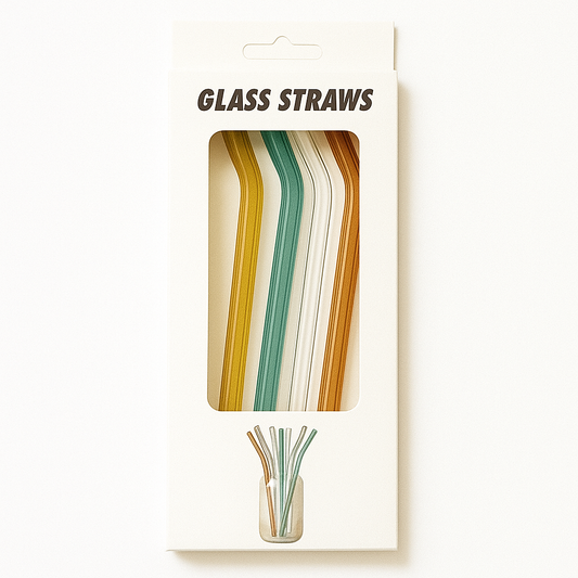 4Pcs Color Glass Straw