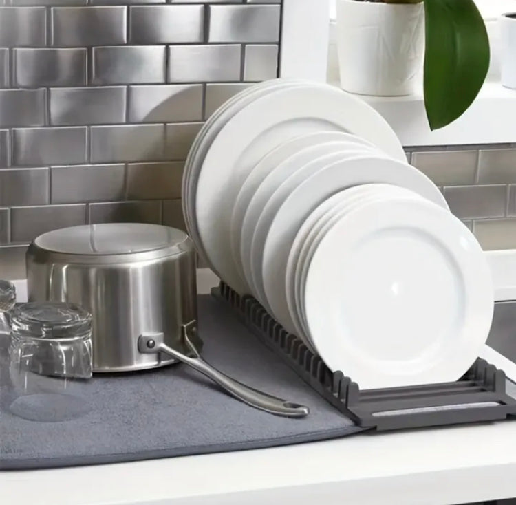 Water Resistant Drain Matt with Dish Stand