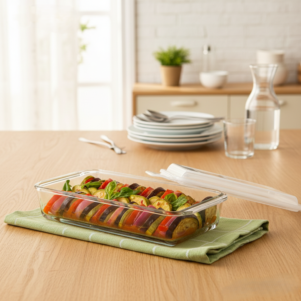 1.4L Rectangle Glass Container with Lid (2050) by Limon