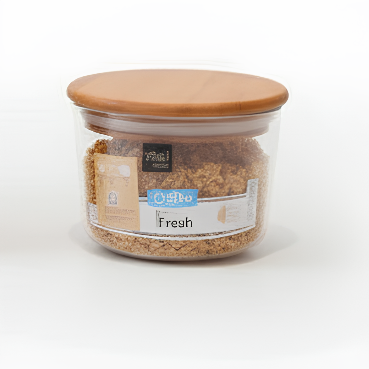 LuxeStack Glass Bowl with Airtight Wooden Lid by Ziba