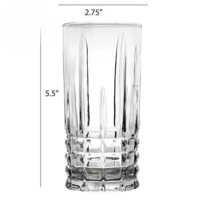 Crystal Cut Highball Glasses For Drink Serving