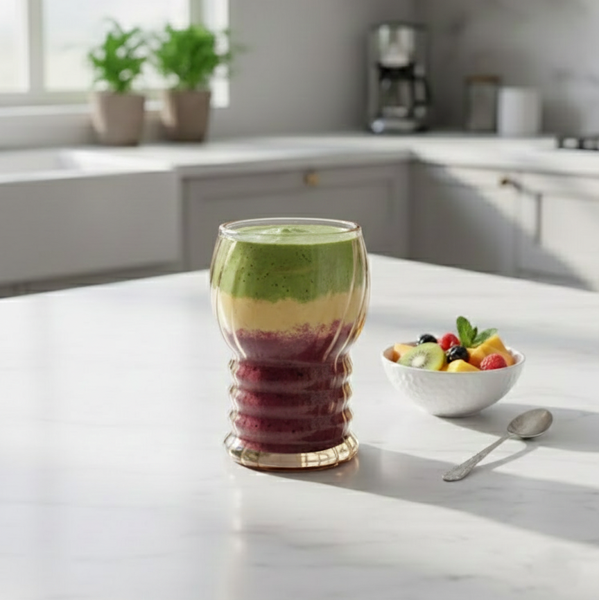 SipNSeal Ribbed Glass Tumbler