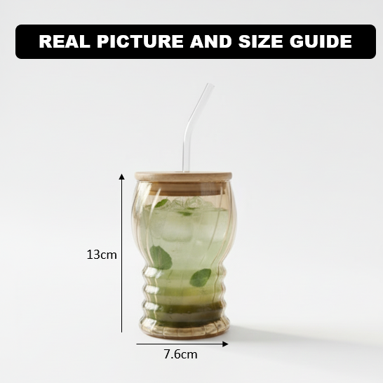 SipNSeal Ribbed Glass Tumbler