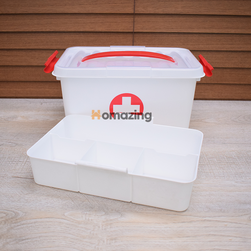 First Aid Medicine Storage Box Two Layers
