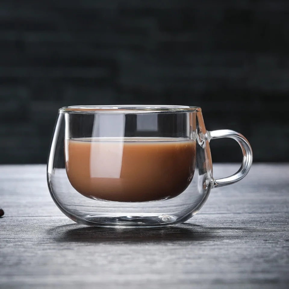 150ml Double Wall Glass Coffee Mug