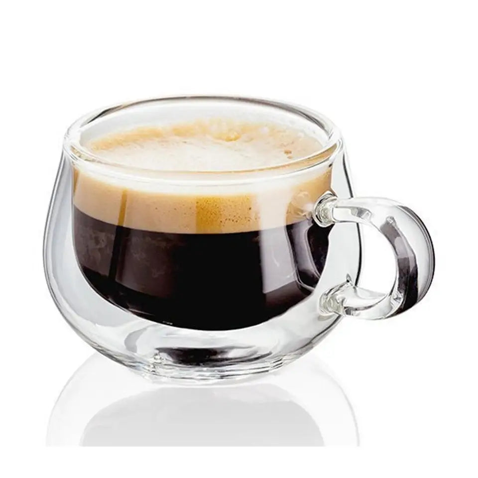 150ml Double Wall Glass Coffee Mug