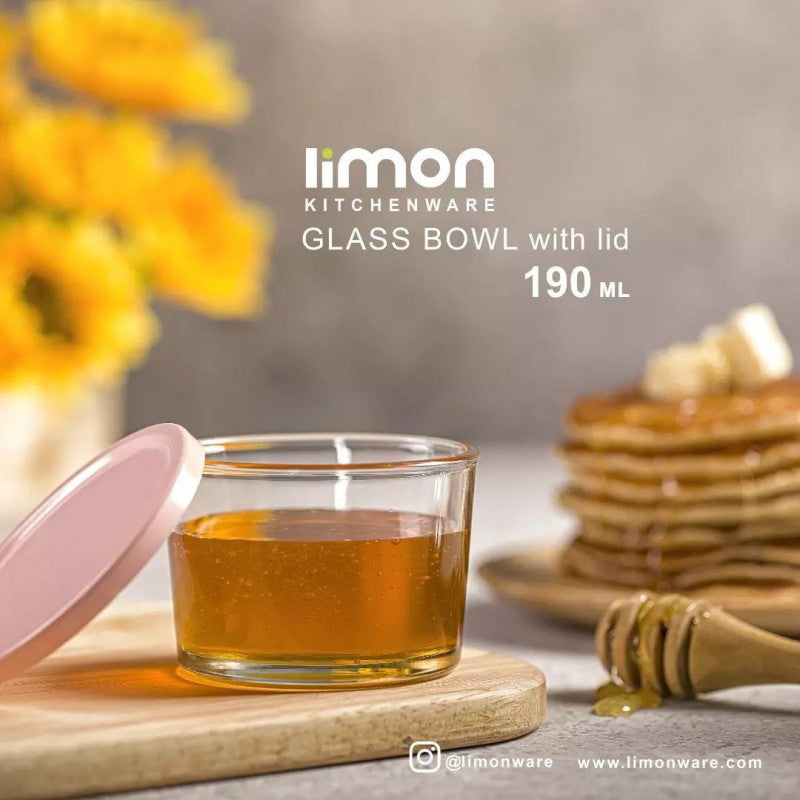 Limon 190ml Mini Glass Storage Bowl – Small Airtight Container for Kitchen & Pantry (1966) | Adornia.pk