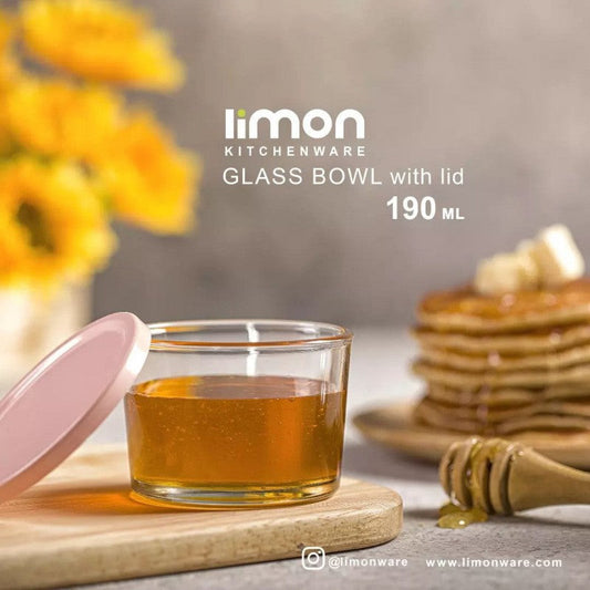 Limon 190ml Mini Glass Storage Bowl – Small Airtight Container for Kitchen & Pantry (1966) | Adornia.pk