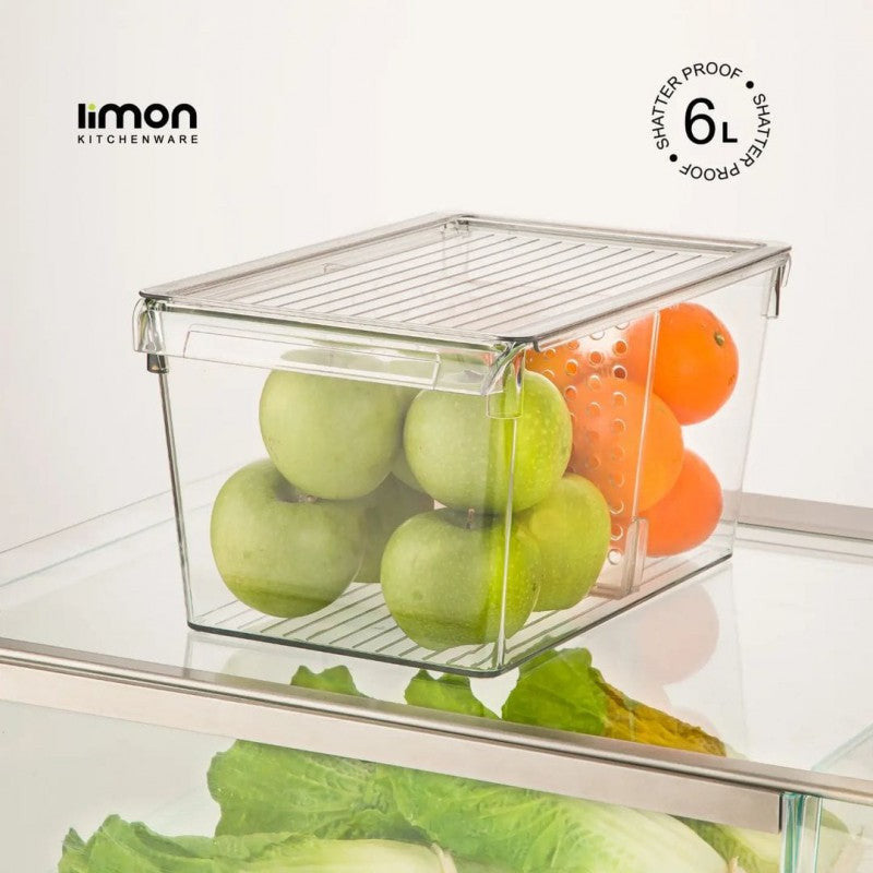 Limon Stackable Clear Storage Organizer with Lid – Multi-Purpose Plastic Container for Home, Kitchen & Office | Adornia.pk