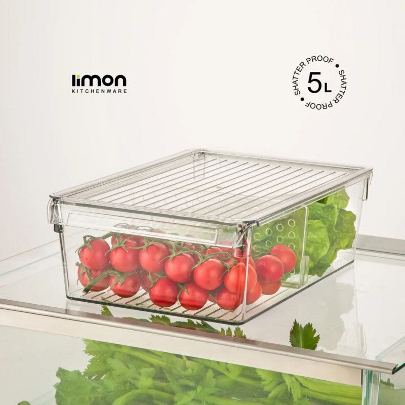 Limon Stackable Clear Storage Organizer with Lid – Multi-Purpose Plastic Container for Home, Kitchen & Office | Adornia.pk