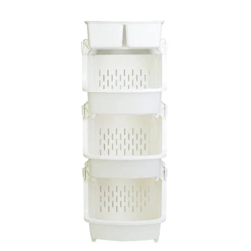 APPOLLO SPACE-SAVING 3-TIER KITCHEN FRUIT & VEGETABLE STORAGE RACK WITH TOP COVER BOX