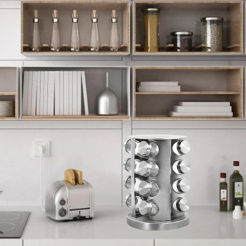 Revolving Stainless Steel Spice Rack