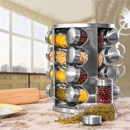 Revolving Stainless Steel Spice Rack