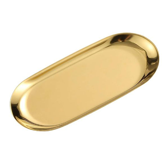 Gold Plated Stainless Steel Oval Tray