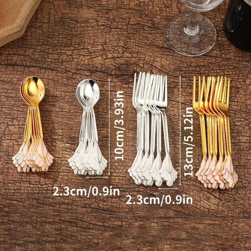 STAINLESS STEEL SWAN SHAPED TEA SPOON HOLDER WITH 6 SPOONS