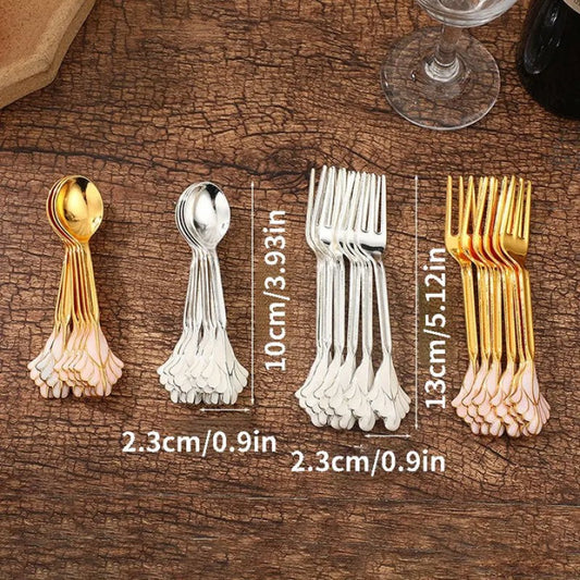 STAINLESS STEEL SWAN SHAPED TEA SPOON HOLDER WITH 6 SPOONS