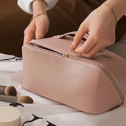 Leather Makeup Organizer Bag