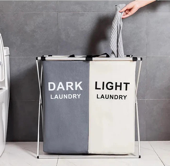 2-Grid Laundry Basket: A Foldable Solution for Neatly Storing Dirty Clothes