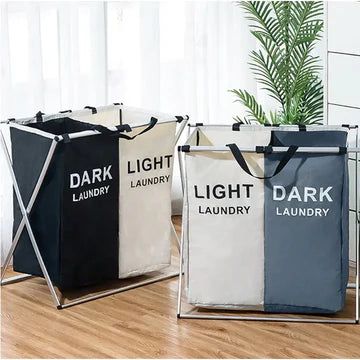 2-Grid Laundry Basket: A Foldable Solution for Neatly Storing Dirty Clothes