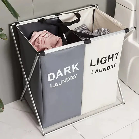 2-Grid Laundry Basket: A Foldable Solution for Neatly Storing Dirty Clothes