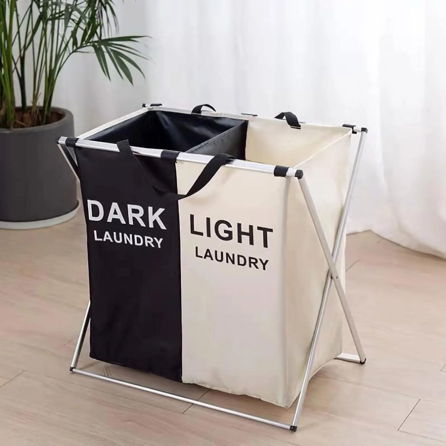2-Grid Laundry Basket: A Foldable Solution for Neatly Storing Dirty Clothes