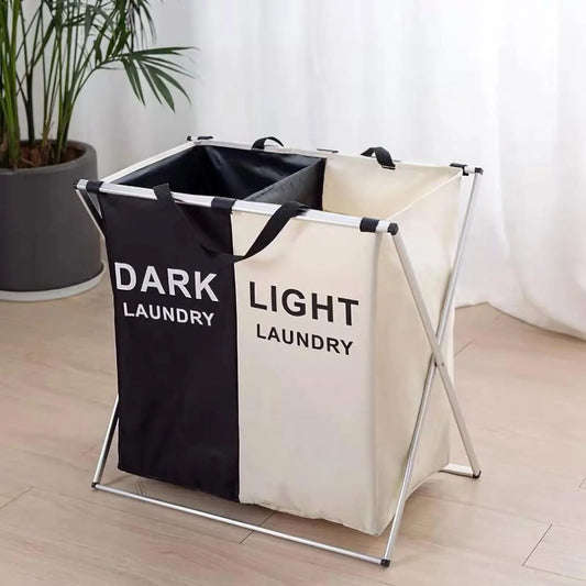 2-Grid Laundry Basket: A Foldable Solution for Neatly Storing Dirty Clothes