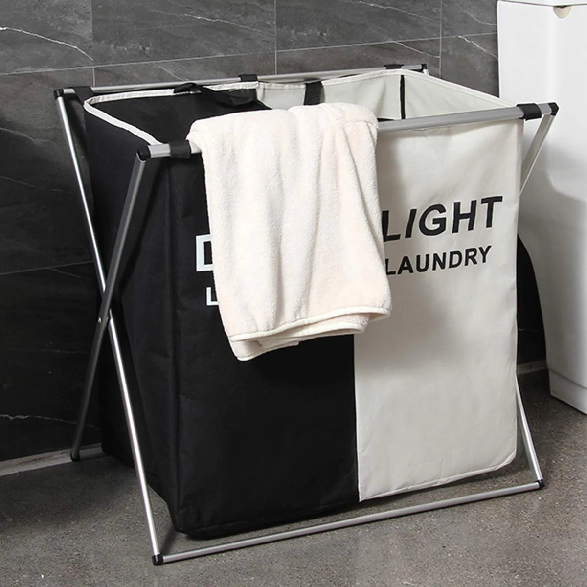 2-Grid Laundry Basket: A Foldable Solution for Neatly Storing Dirty Clothes