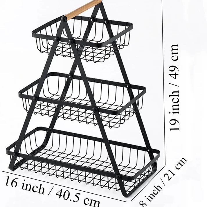 3 Tier Kitchen Countertop Fruit Basket