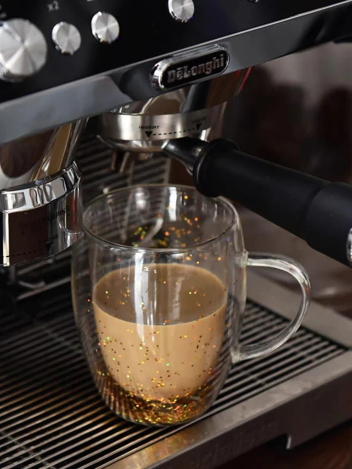 Double Wall Glass Flower Mug