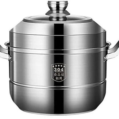 Stainless Steel Steamer & Soup Pot – Multi-Purpose Hot Pot for Cooking & Serving | Adornia.pk