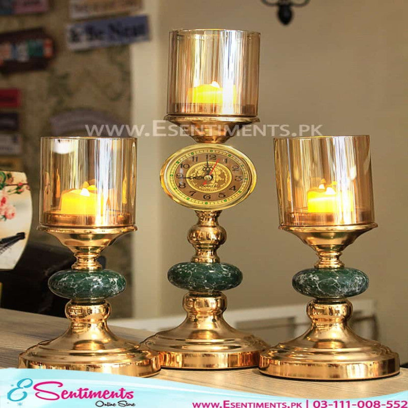 American Style Clock with Candle Stand