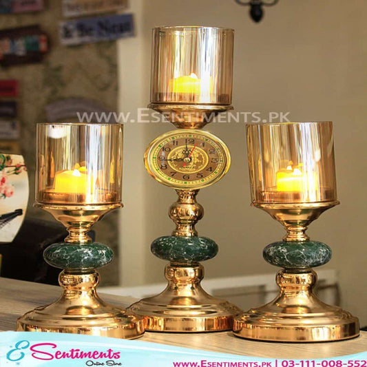 American Style Clock with Candle Stand