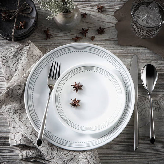 18-Piece Dinner Set – Embossed Bella Faenza | Elegant Ceramic Tableware