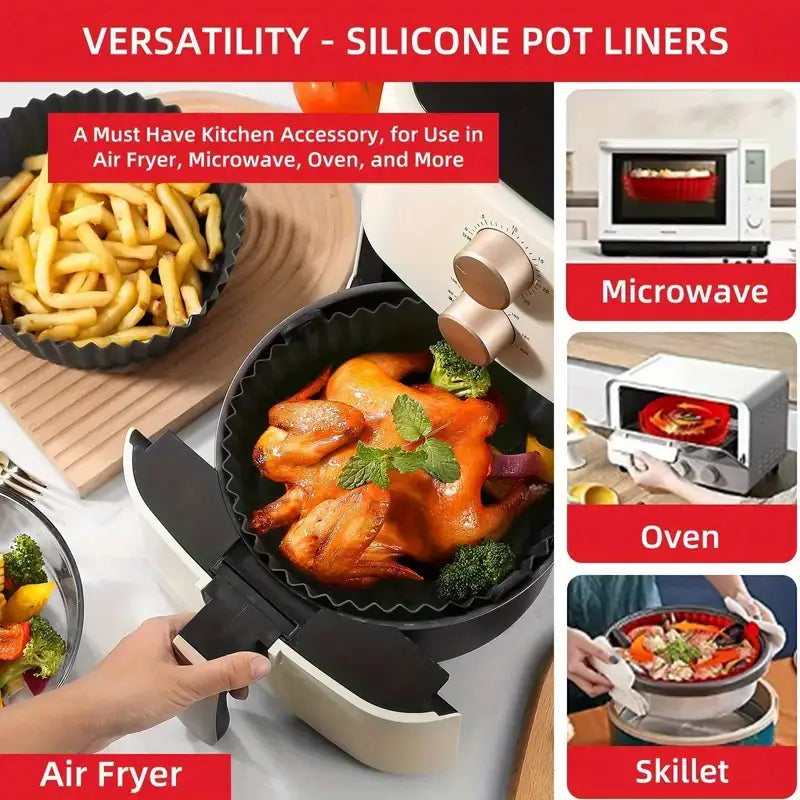 REUSABLE SILICONE AIR FRYER PAN