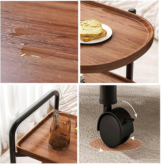 2-Tier Wooden Serving Trolley