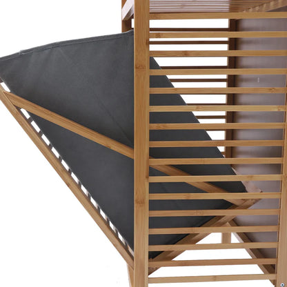 سلة غسيل من الخيزران