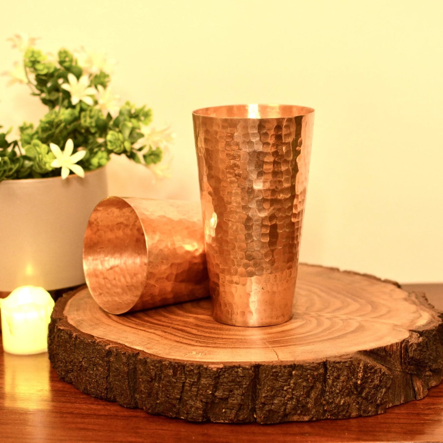 Hammered Copper Glass/Tumbler - Capacity (450ml)