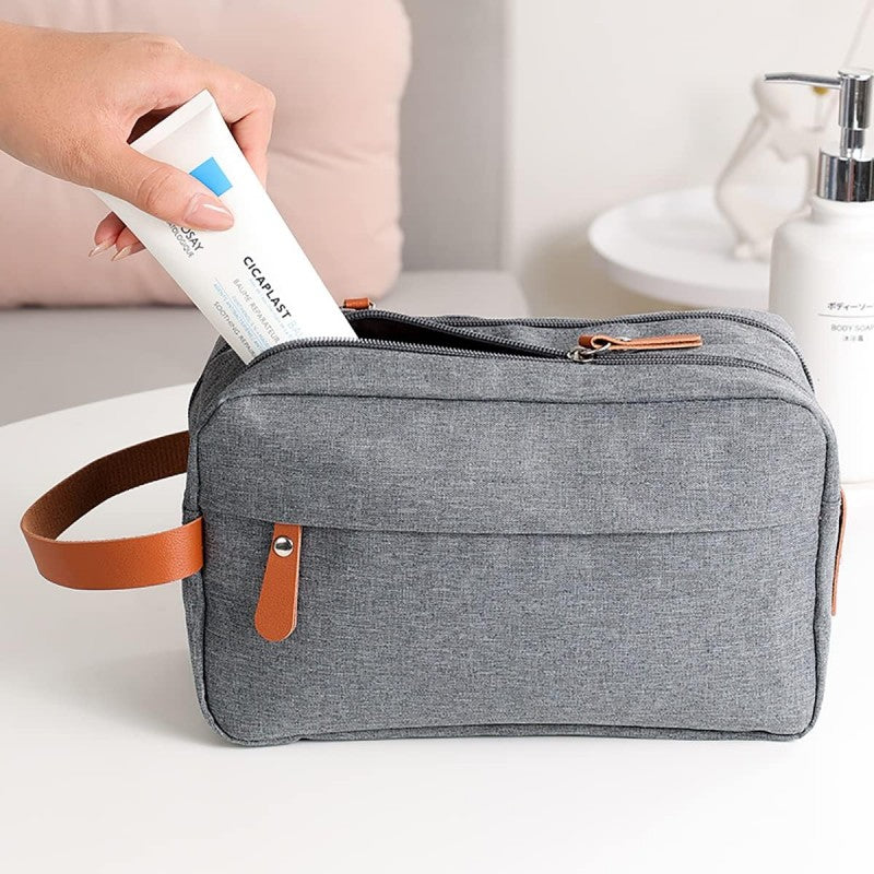Convenient Toiletry Bag Solid Color Bag Dual Pocket