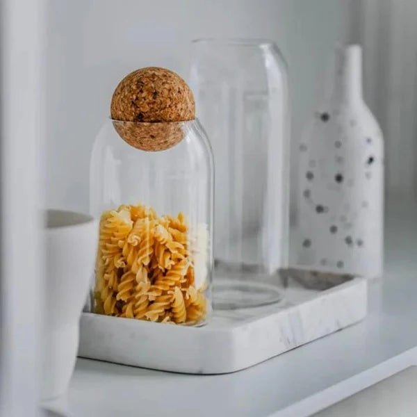 Glass storage Jar with wooden lid