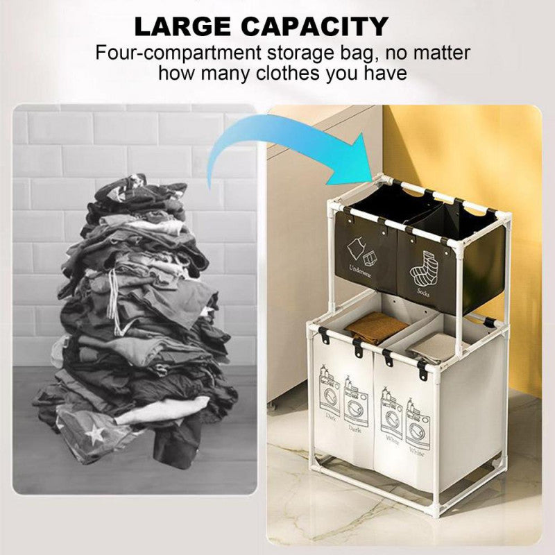 Large capacity folding laundry basket